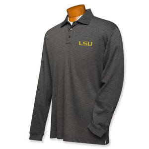 LSU Tigers B&T CB DryTec LS Championship Polo - Charcoal